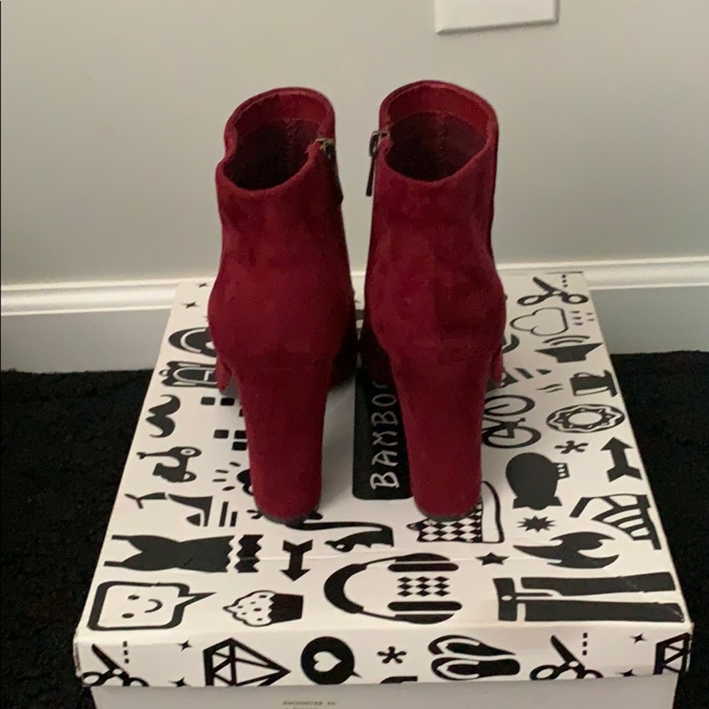 Open toe, chunky heel booties - Picture 3 of 7